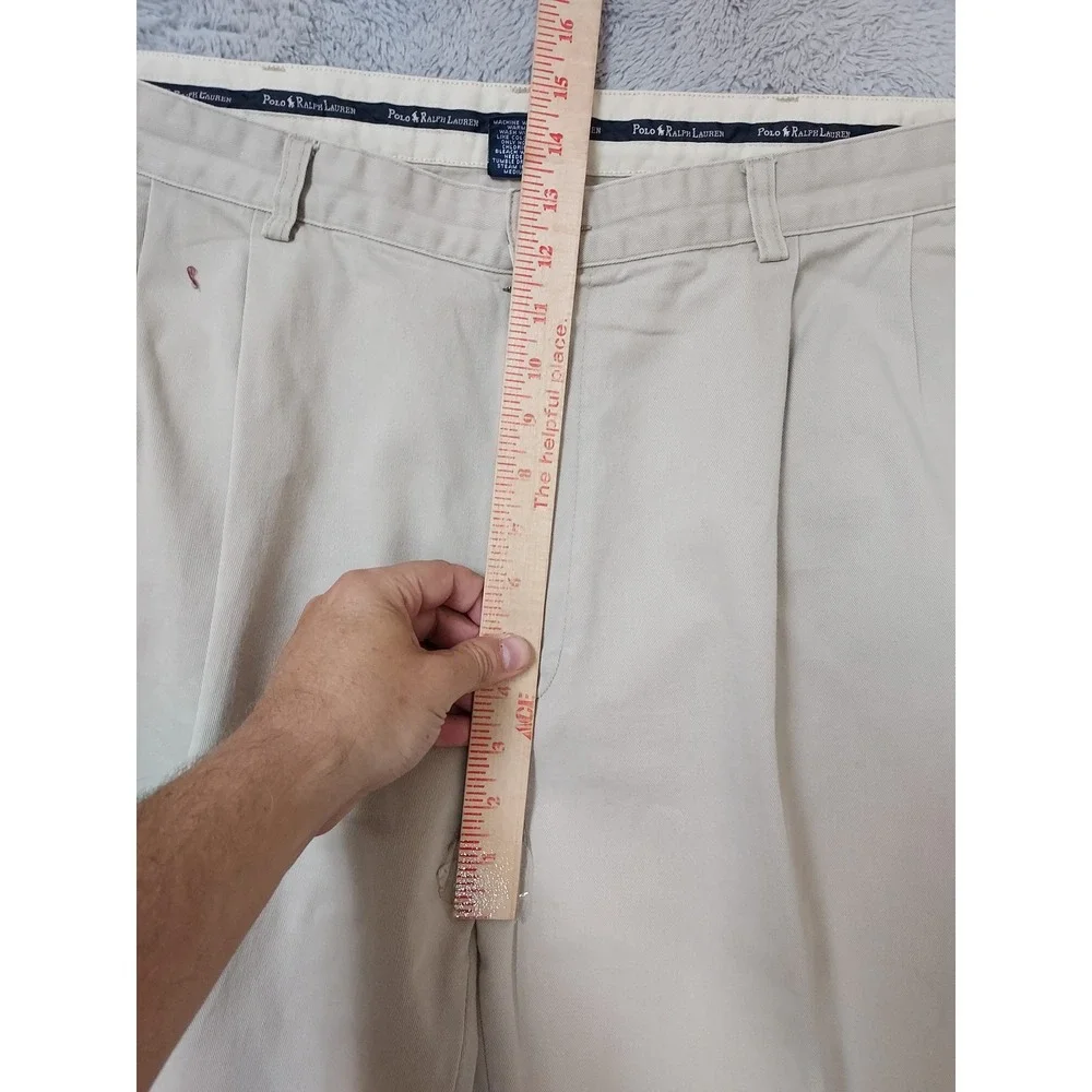 Vintage Polo Ralph Lauren Pants Mens 38x31 Pleated Chino Baggy Skater Cuffed